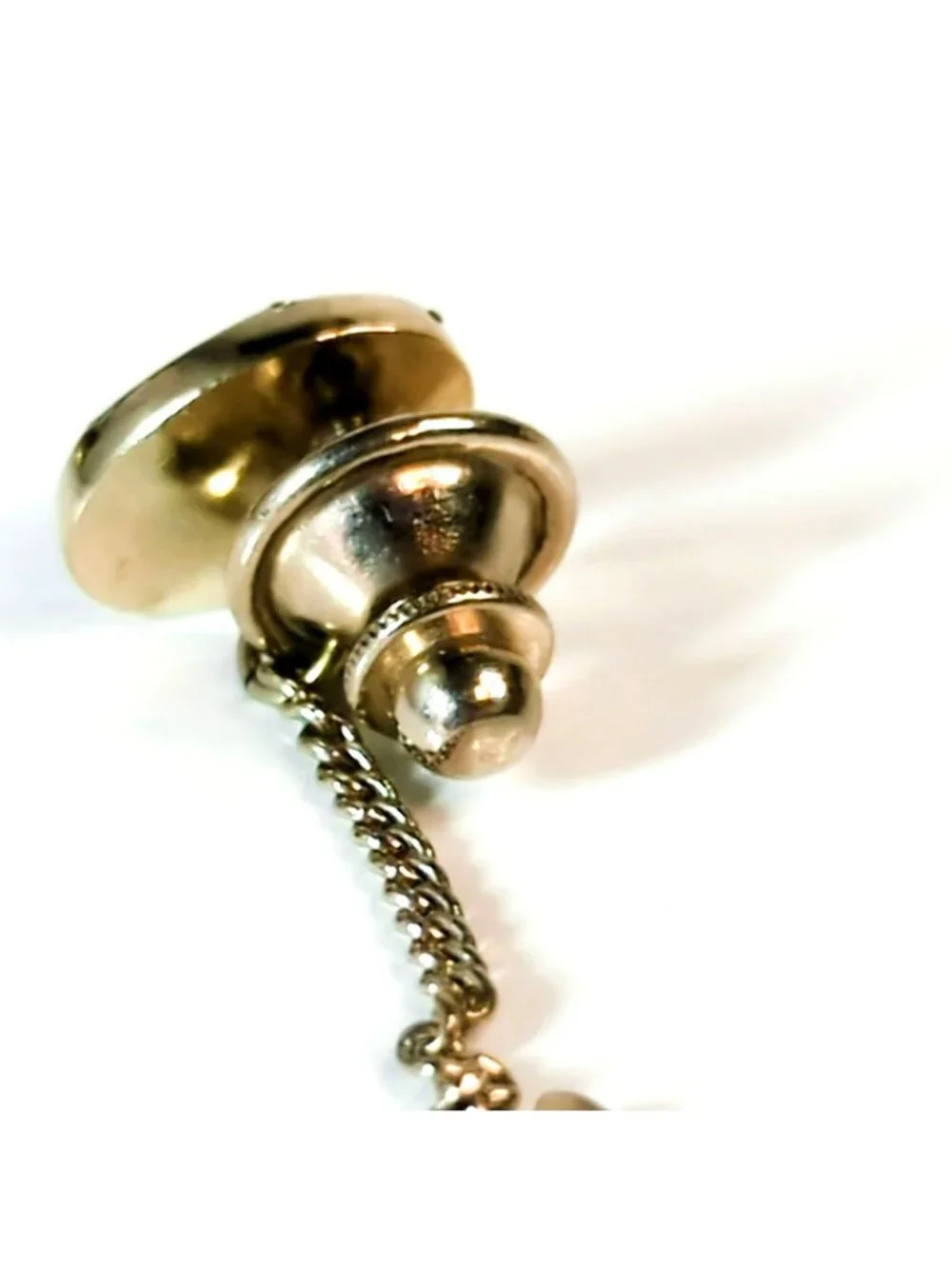 Anson Gold Tone Oval Cufflinks Tie Tack Set Textured Vintage Mens